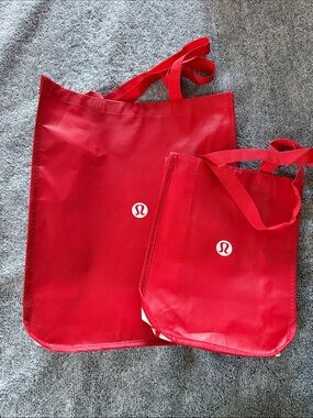 lululemon athletica Bright Red Tote Bags Duo